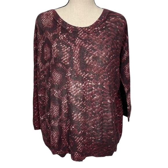 Wilfred Silk Cashmere Blend Snake Print Lightweight Sweater Size Medium - Picture 1 of 7